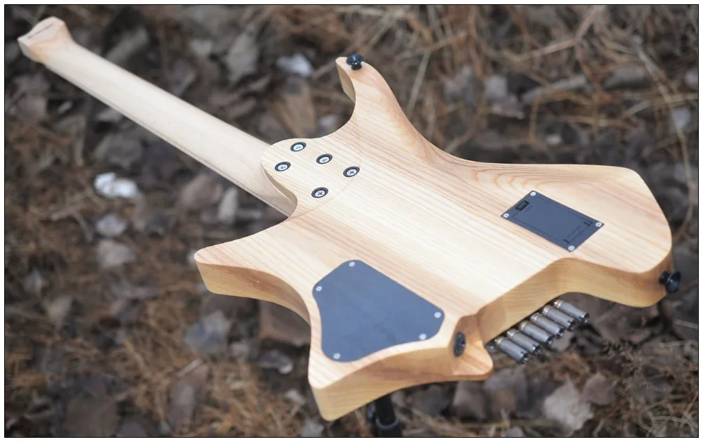 Новинка NK безголовая гитара Fanned Fret Гитара s модель Дерево прозрачный цвет Пламя клен Шея Гитара