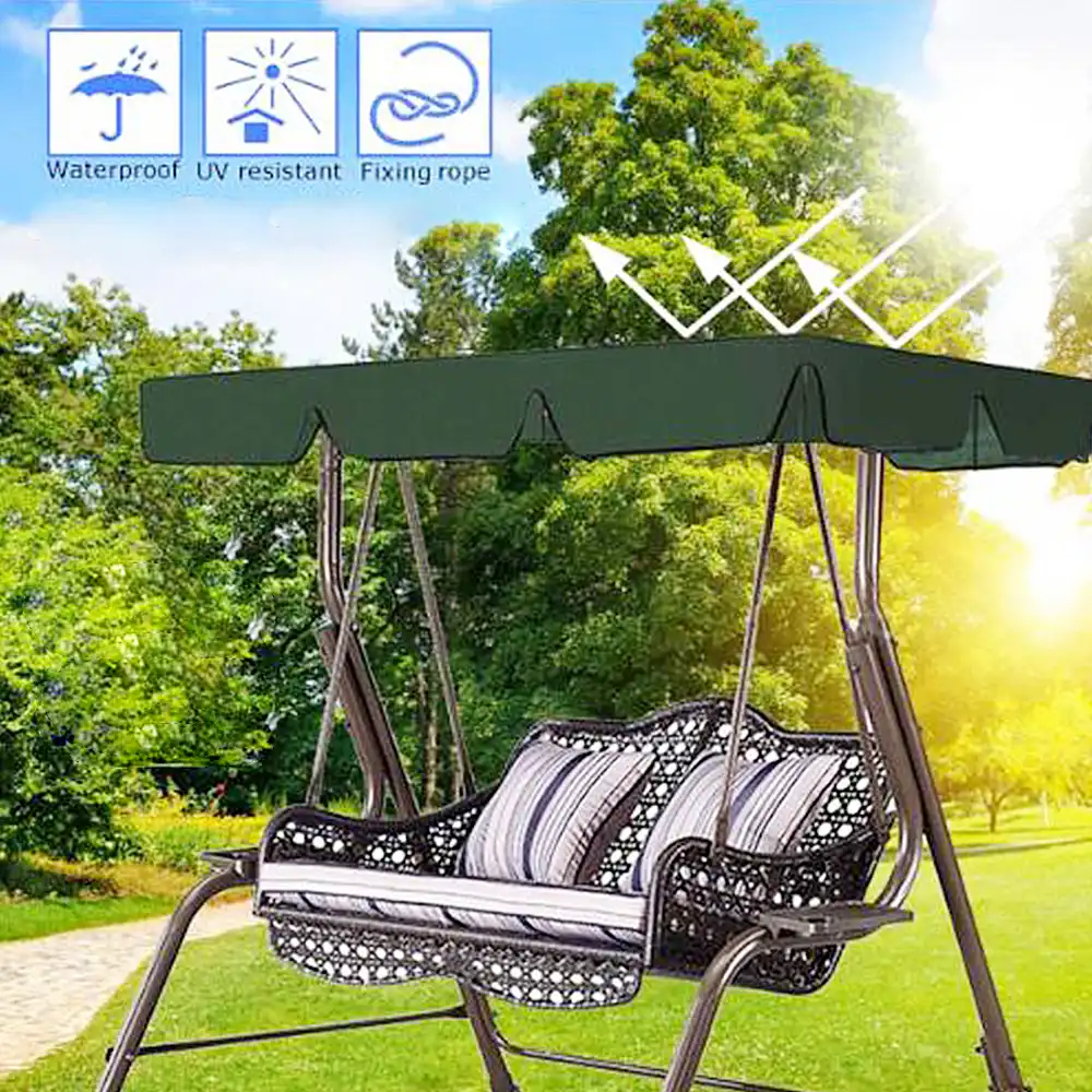 Patio Swing Canopy Replacement Top Cover Sun Shade Outdoor Swing Chair Canopy Waterproof Sunscreen UV Dustproof