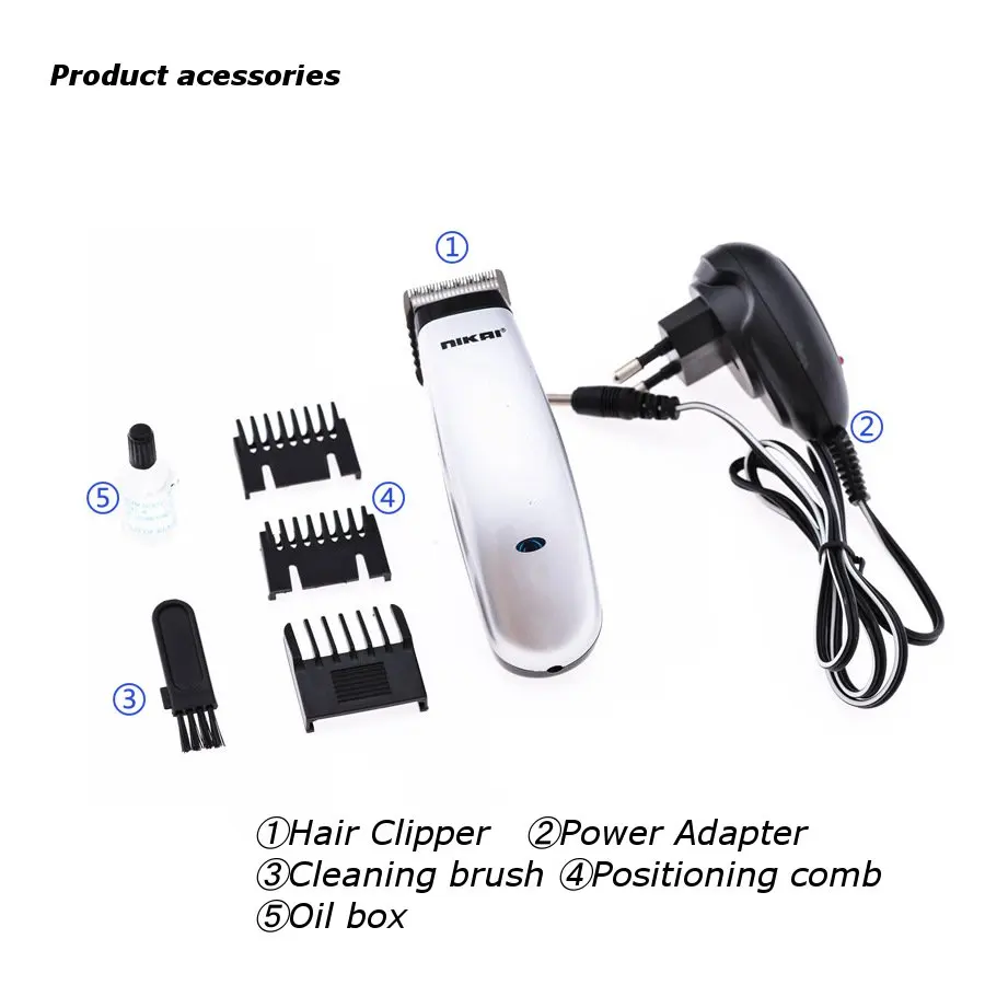 NIKAI Mini Electric 3 Positioning Combs Kits Convenient Hair Clipper