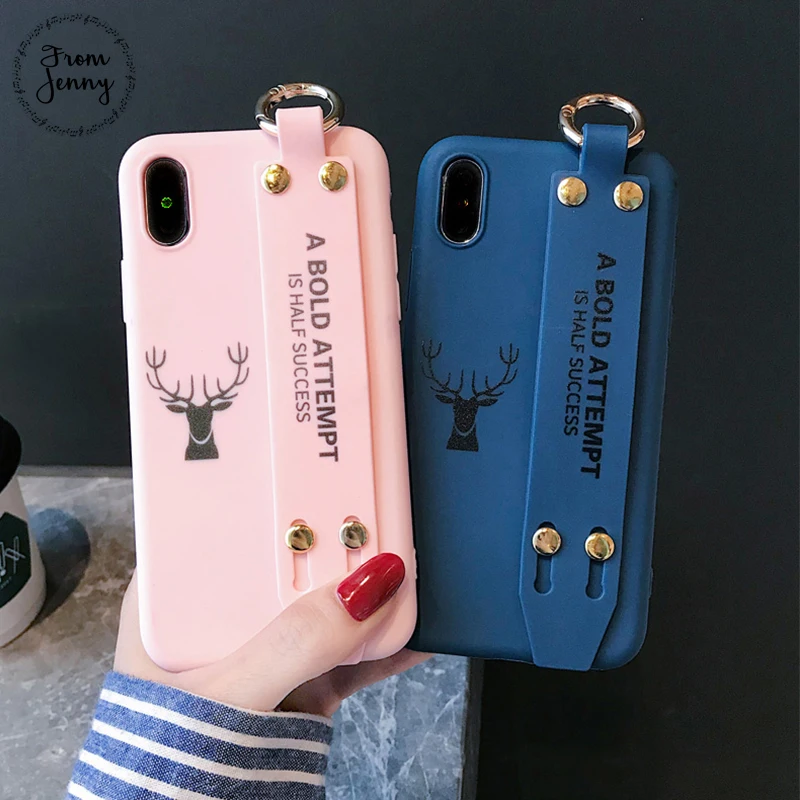 From Jenny рождественские подарки лося ремень чехол для iPhone X XS макс 7 apple 8 Plus мягкие