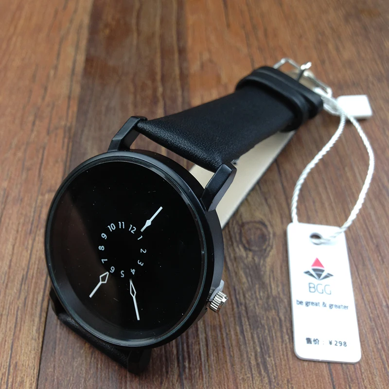 Популярные модные креативные часы для женщин и мужчин, кварцевые часы, бренд BGG, уникальный дизайн циферблата, минималистичные часы для влюбленных, кожаные Наручные часы