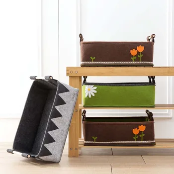 

OTHERHOUSE Foldable Storage Basket With Handle Books Toy Cosmetic Sundries Storage Box Basket Snacks Container Home Organizer