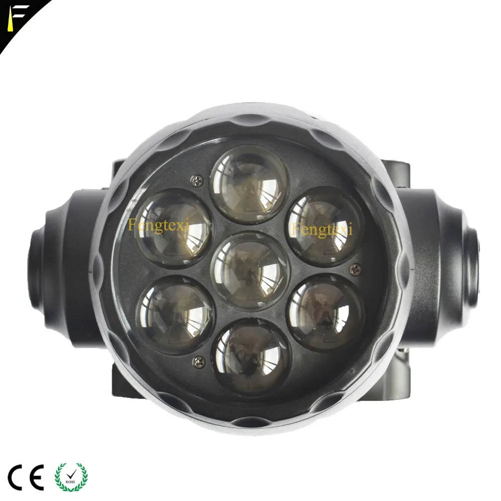 Новый компактный 9 ~ 50 градусов Zoom 7x12 Вт светодиодный моющийся Moving Head Spot RGBW с IEC 10A