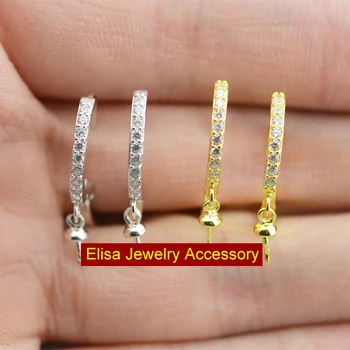 

Circle Design With Rhinestones Dangle Earrings Findings&Components 925 Sterling Silver Earrings Jewelry Accessory 3Pcs/Lot