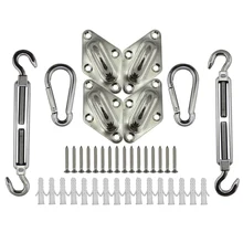 M8 нержавеющая квадратное крепление для тентов Наборы или 4 углов прямоугольник Тень Парус аппаратные комплекты комплект из 2 предметов