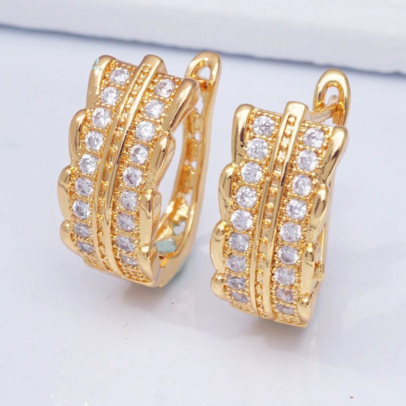 

Earings Top Quality Circle Round Hoop Earrings for Women Copper Gold Filled Cubic Zircon Fashion Jewelry Gift Dropshipping