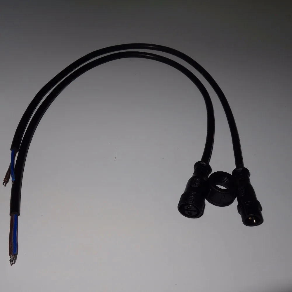 10 pairs/lot 2 Core BLACK Waterproof pigtail 50cm long eachmale and female 13.5mm diameter0.75mm*2 cable | Обустройство дома