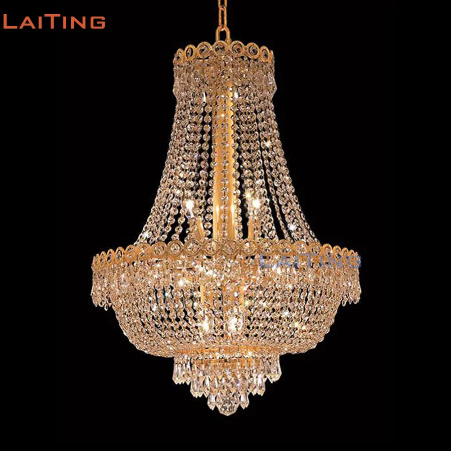 Laiting dia 60 cm classic gold vintage retro luxe kroonluchters italiaanse opknoping eetkamer lamp lt