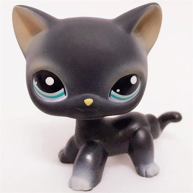 rare pet shop lps standing little short hair cat pink#2291 grey#5 black#994 old original pet toys kitten free shipping - Цвет: 47