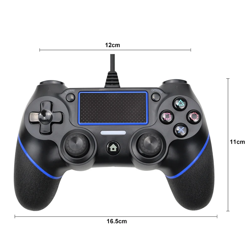 Best USB Wired Gamepad for Playstation 4 Joystick Gamepads Double Shock Joypad for PC For PS4 Controller 2.2M Cable For PS3 Console