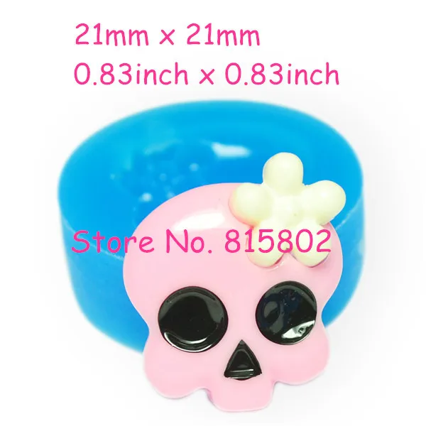 JYL096U Skull Skeleton Mold Halloween Silicone 21mm - Miniature Food Mini Sweets Mould Jewelry | Дом и сад