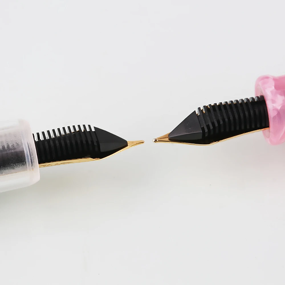 万年筆用金属ペン先、極細、交換可能な組み合わせ、2本、0.5mm、0.38mm