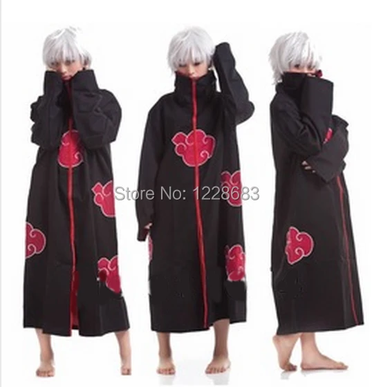Cos косплей наруто костюм плащ Акацуки Orochimaru uchiha madara Sasuke itachi Pein одежда костюм плащ ветровка Пыльник - изображение