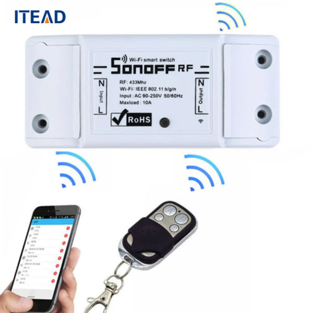 ITEAD Sonoff RF 433Mhz Wireless Smart Switch With RF Receiver Remote ...
