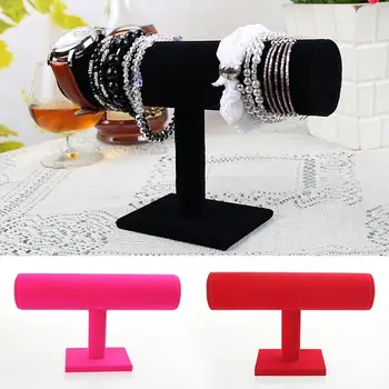 

Velvet Bracelet Chain Watch T-Bar Rack Jewelry Hard Display Stand Holder Jewelry Organizer joyeros organizador de joyas #11