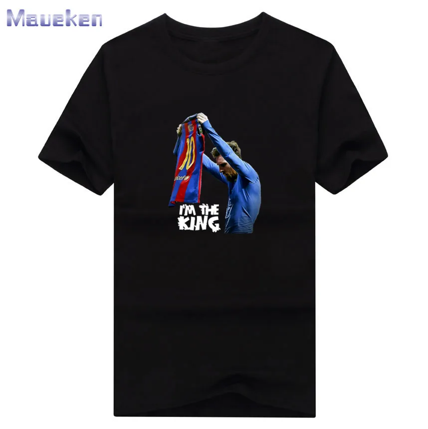 

T-shirt for Lionel Messi fans new design The King Barcelona 500 goals T Shirt Men 100% cotton T-shirts for fans gift 0429-7