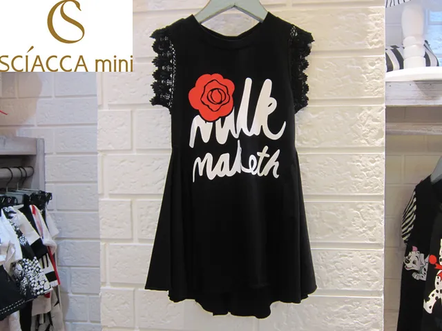 2036 Sciaccamini 2016 Coton Rouge Fleur Lettres De Dentelle Sans Manches A Ligne Casual Fille Dété Robe 3 4 5 6 7 8 9 10 11 12 Ans Dans Robes De