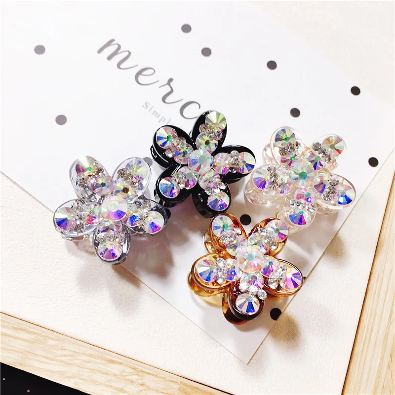 Glittering Rhinestone Mini Hair Claws Women headwear delicate Elegant