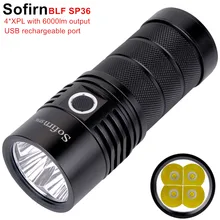Sofirn — Lampe de poche puissante BLF à lumière LED, 18650, USB rechargeable, SP36 4*XPL2, 6000 lumens, plusieurs functions, très lumineuse, narsilm, 1.2 V