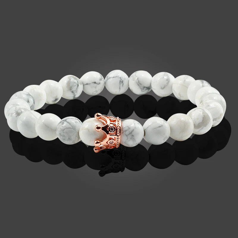 2 Pcs/Set White and Balck Couples Bracelets For Lover His King Her Queen Crown Hand Chains Tiger Eye Charms Mens Yinyang Bangles 2 Pcs/Set White and Balck Couples Bracelets For Lover His King Her Queen Crown Hand Chains Tiger Eye Charms Mens Yinyang Bangles