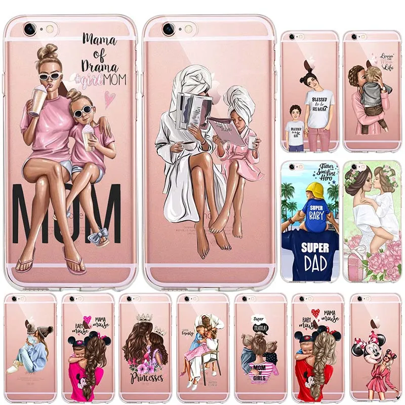 Fashion Nova Black Brown Hair Baby Mom Girls Queen silicone Cover case For iphone 6 6s 7 8 plus XR XS XS 11 Pro Max Drama Cases