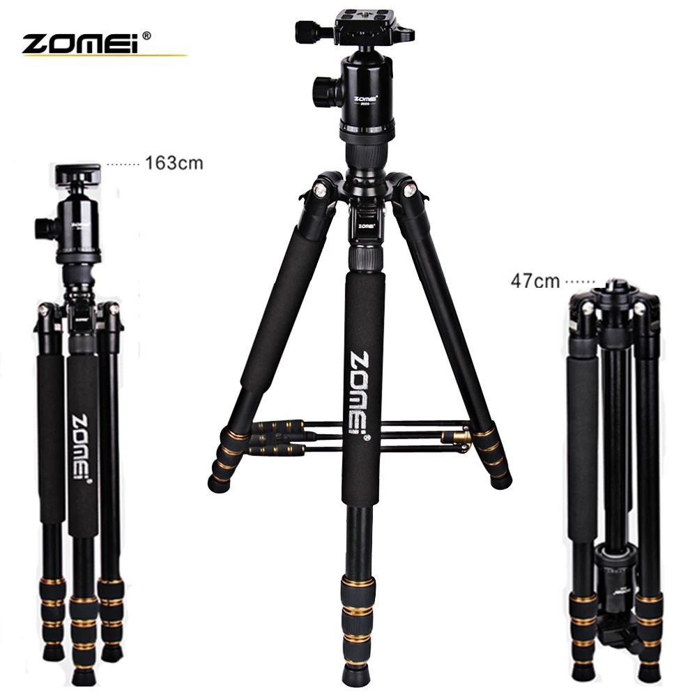

New zonei Z688 professional aluminum tripod monopod + ball head for DSLR camera Portable REFLEX Camera Holder better than Q666
