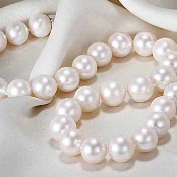 

11-12mm natural pearl sweater FINE jewelry circle close to genuine bright light necklace