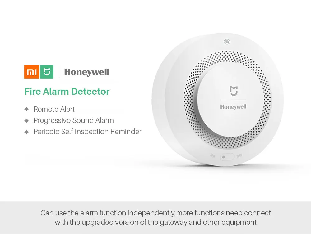 Xiaomi детектор дыма Honeywell Датчик Mijia пожарная сигнализация звуковая и визуальная сигнализация работа с шлюзом 2 умный дом дистанционное управление приложением