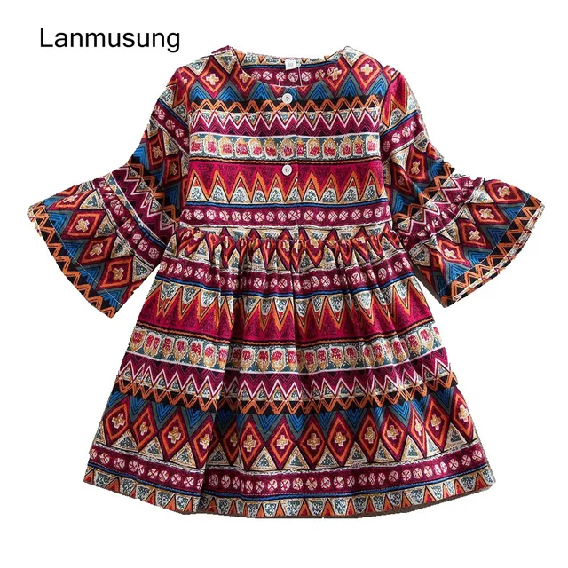 Girl Party Dress Long Sleeve Cotton Girl Clothes Baby Girl Dress