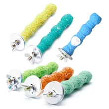 8cm 1pc pet pata gaiola de moedura perchs suporte 8x2cm cores aleatórias para pássaro paraqueet papagaio brinquedos cor aleatória