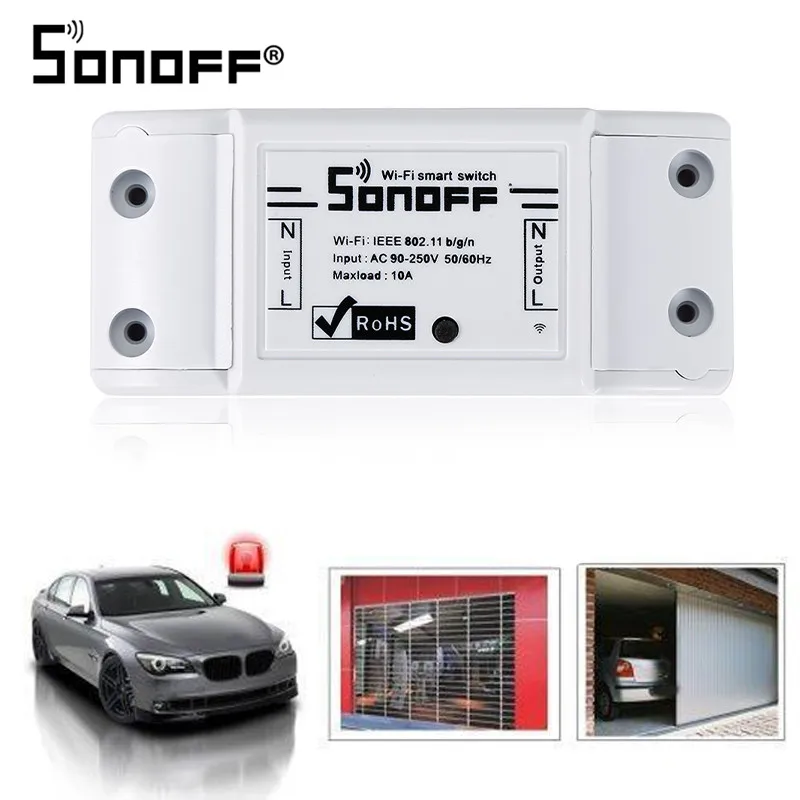 

SONOFF Basic Wireless Wifi Switch Remote Control Automation Module DIY Timer Universal Smart Home 10A 220V AC 90-250V
