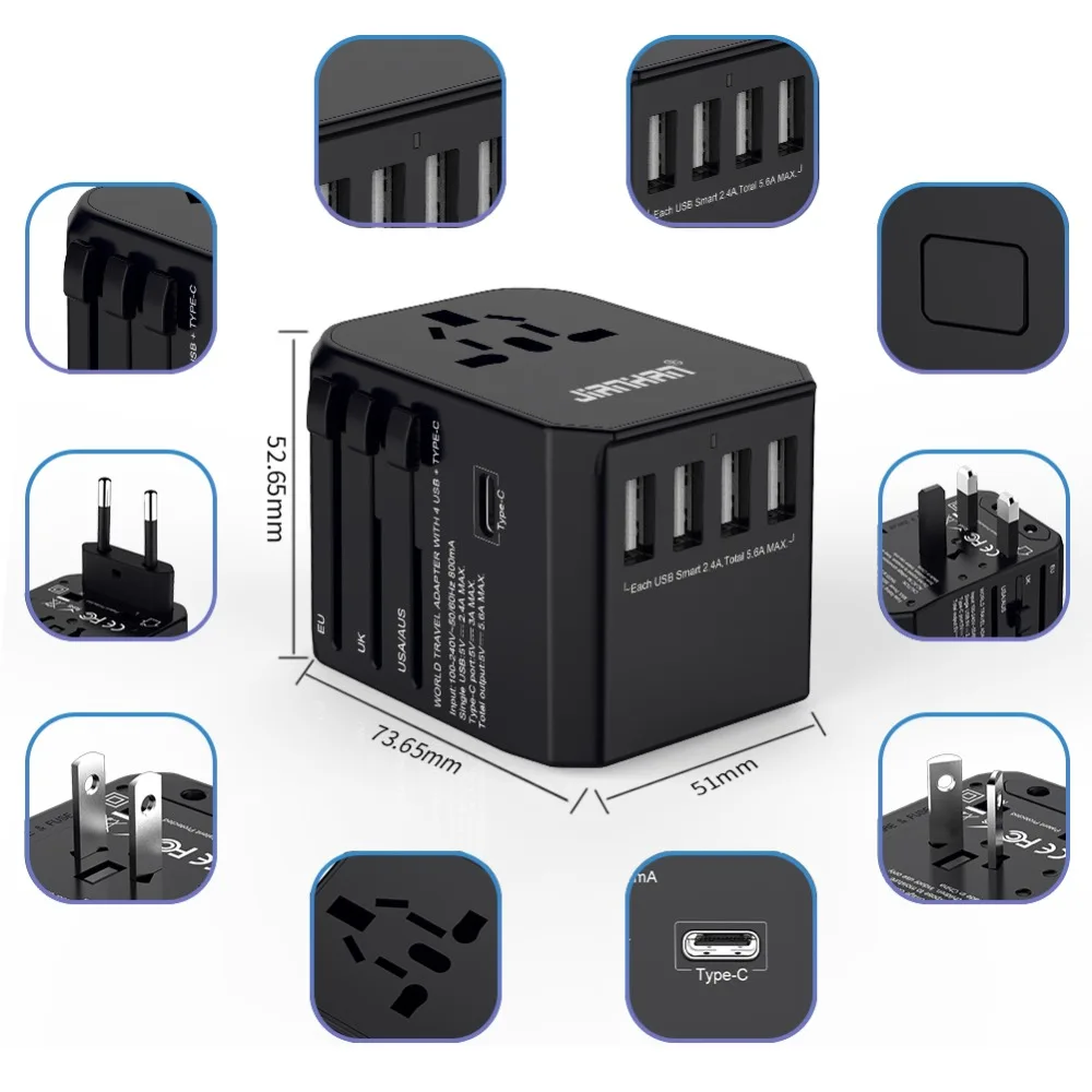 Jianhan USB Travel Adapter Power 