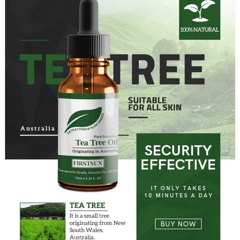 

Natural Tea Tree Oil Moisturizing Massage Oil Control Desalination Balance Shrinkage Pore Repair Moisturizing Skin Essential Oil