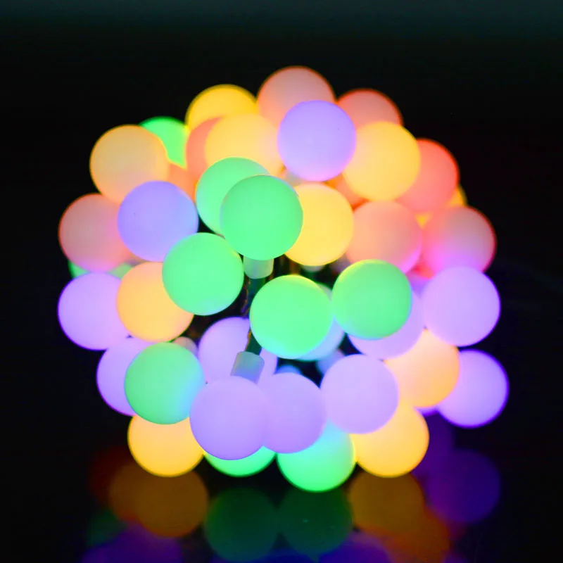 Solar Small white ball string lights (3)