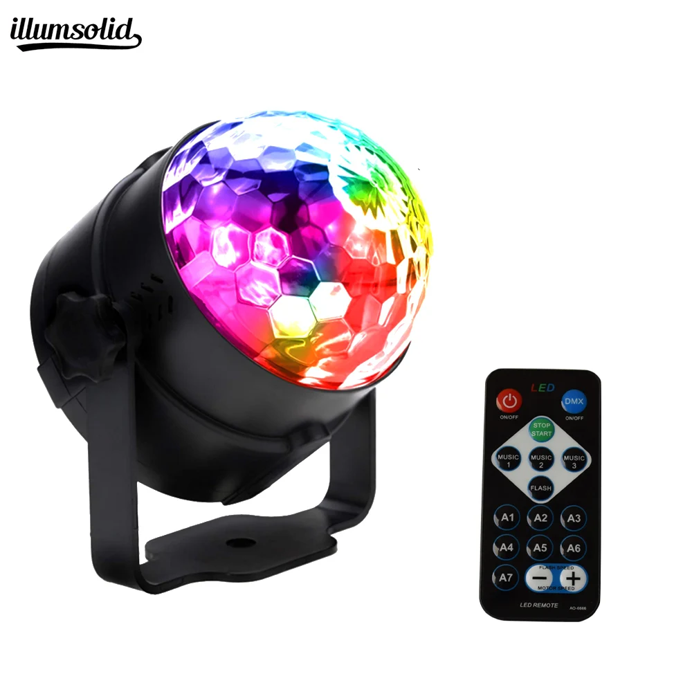 

Disco Light Crystal Rotating RGB Sound Activated for Pub Show