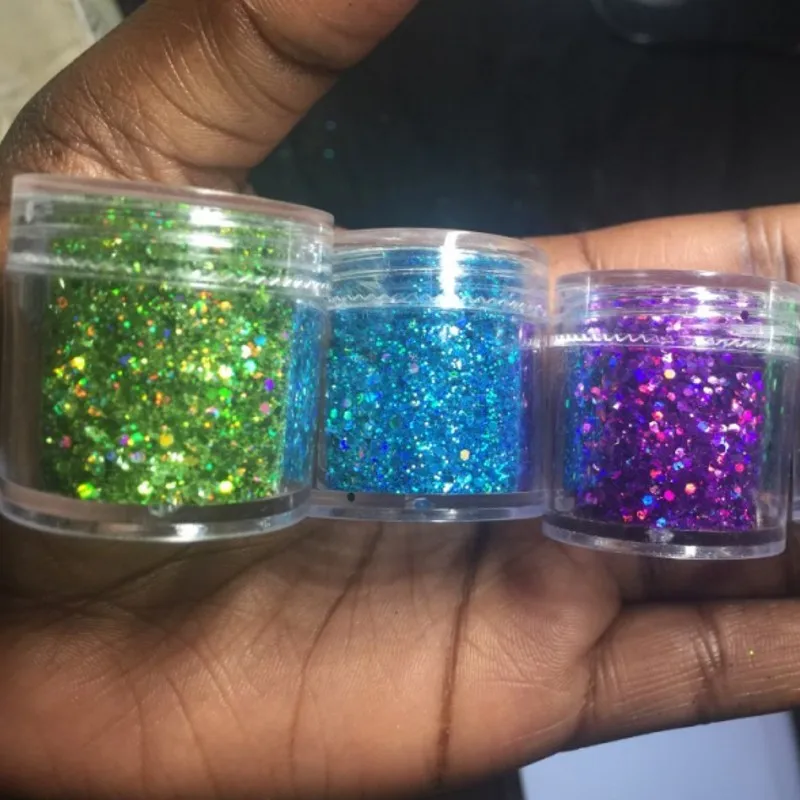 

10g Holographic Laser Nail Glitters Holo Rainbow Mix Nail Powder Nail Glitter Sequins For Nail Art Decor Nail Sequins FMA01-12