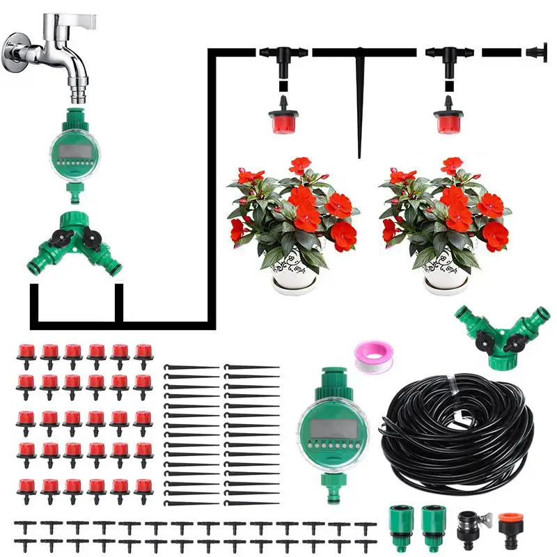 25 м микрогрм система капельного орошения завод автоматический спрей теплицы наборы для полива Садовый шланг с регулируемой капельницей