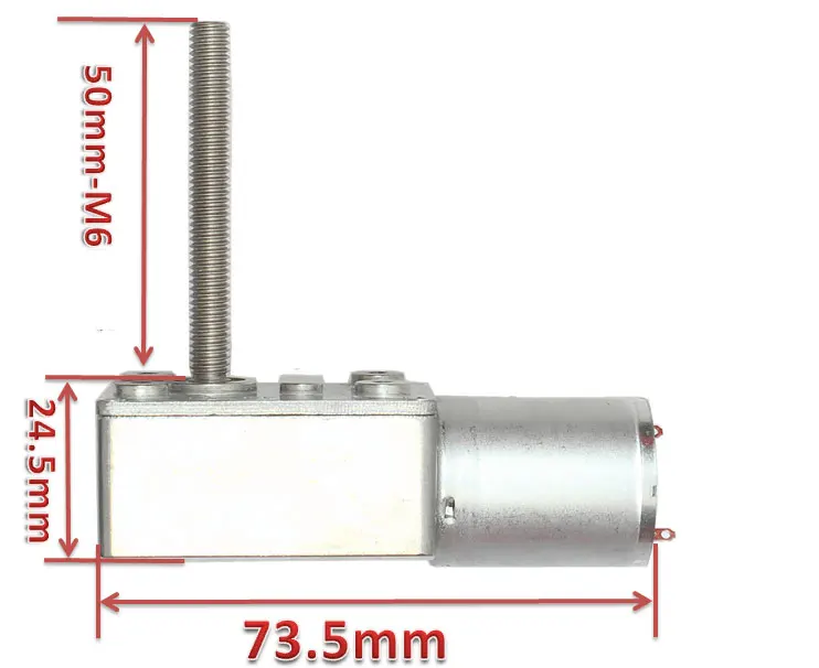 3V/6V/12V/24V turbine worm gear motor with M6 long shaft , M6 screw shaft motor in DC Motor