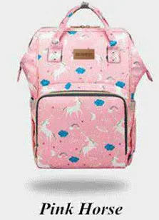 Милая сумка из узорчатой ткани Orangizer рюкзак Mommy Bag для Детские коляски - Цвет: Pink Horse