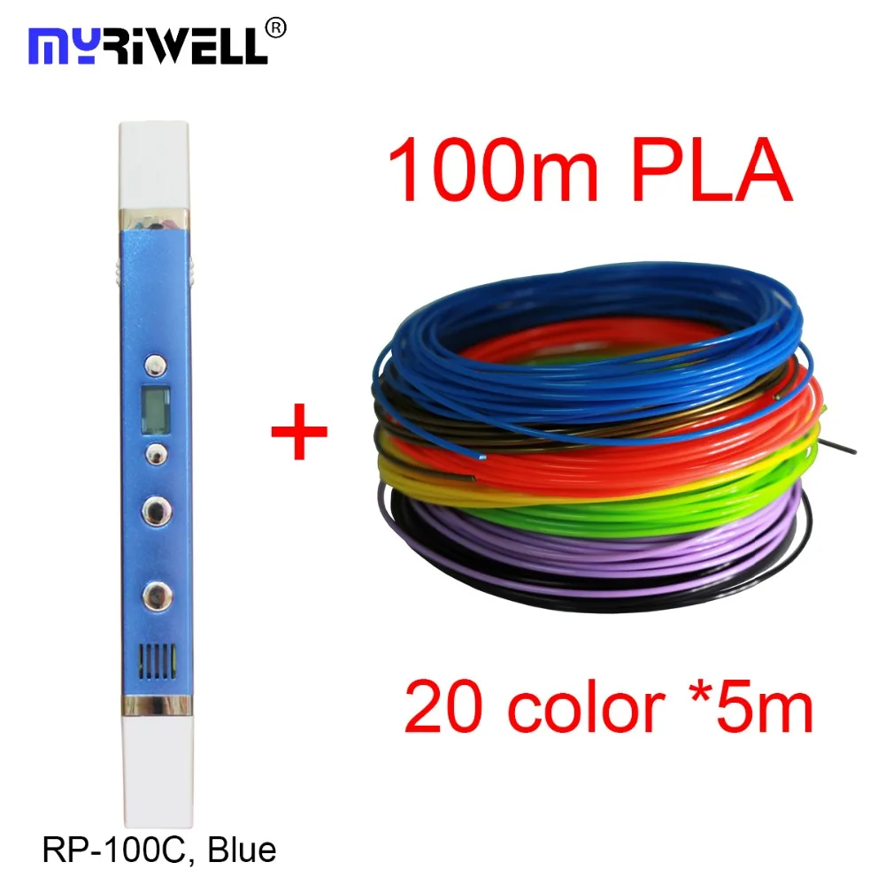 

RP-100C Free shipping Original Myriwell 3rd Generation 3D Pen with USB Display screen and 100m PLA filament DIY 3D Printing Pen