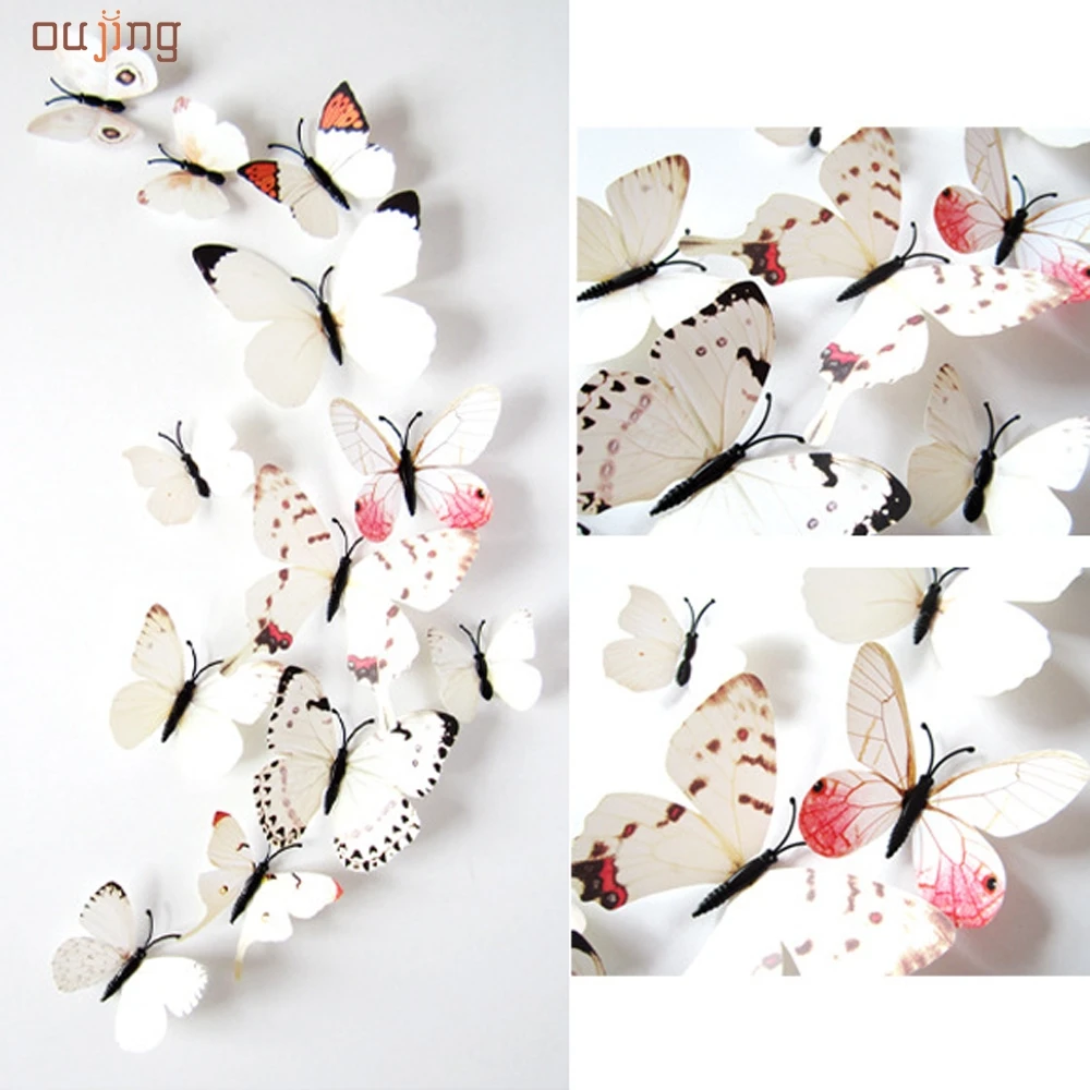 12pcs sticker art design decal wall stickers home decorations 3d butterfly whitechina mainland - Wall Decals Designs 12pcs sticker art design decal wall stickers home decorations 3d butterfly whitechina mainland - Wall Decals Designs