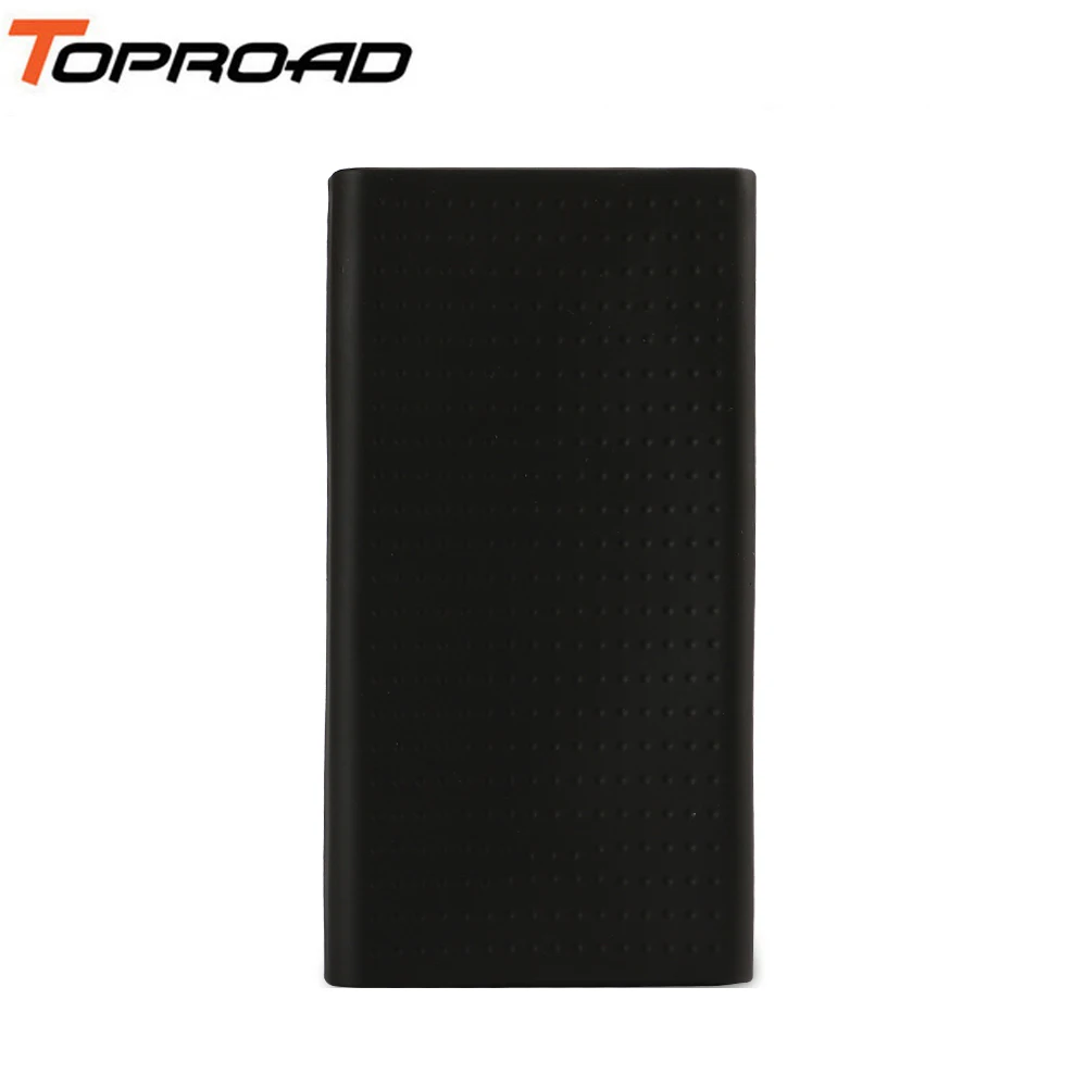 

TOPROAD Anti-slip Silicone Rubber Case Cover For Xiaomi Power Bank 2 20000mAh Model Number PLM05ZM MI Powerbank Protector Cases