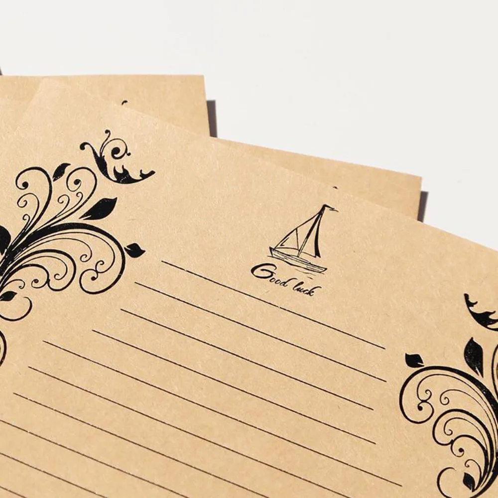4 листа роскошный элегантный винтажный Ретро милый дизайн канцелярские бумаги блокнот письмо креативный бронзирующий венок бумага письмо