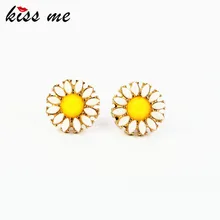 Ed00292 KISS ME стиль Модные аксессуары ромашки цветы женские серьги с фабрики