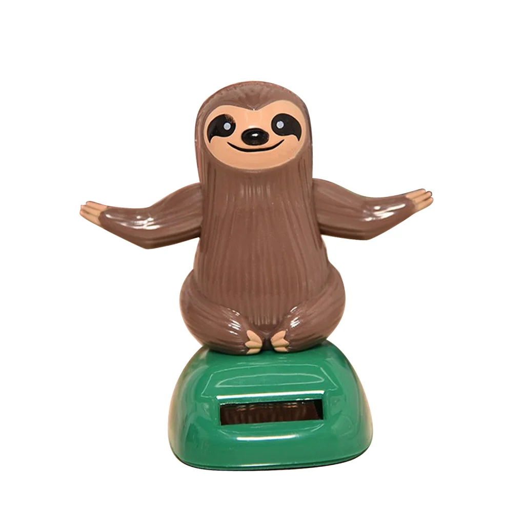 Mini Animal Figurines Solar Powered Toys Dancing Model Home Car Dashboard Window Ornament Garden Miniatures DIY Crafts Supplies
