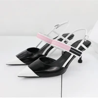 Boussac/женские туфли-лодочки с острым носком на каблуке «рюмочка»; элегантная женская обувь на каблуке в стиле пэчворк; фирменный дизайн; женская обувь; SWC0299 - Цвет: black