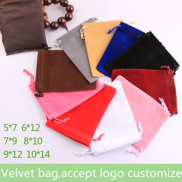 5 шт. бархатные подарочные пакеты на шнурке 9 х12 см|drawstring storage bag|storage bagjewelry bag |