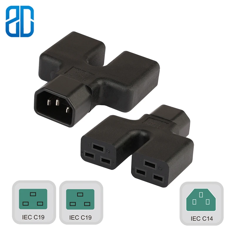

C14-2*C19 Two In One IEC320 C14 TO 2*IEC 320 C19 AC Power Adapter RConnector Converter Male To Female Socket Conversion Plug