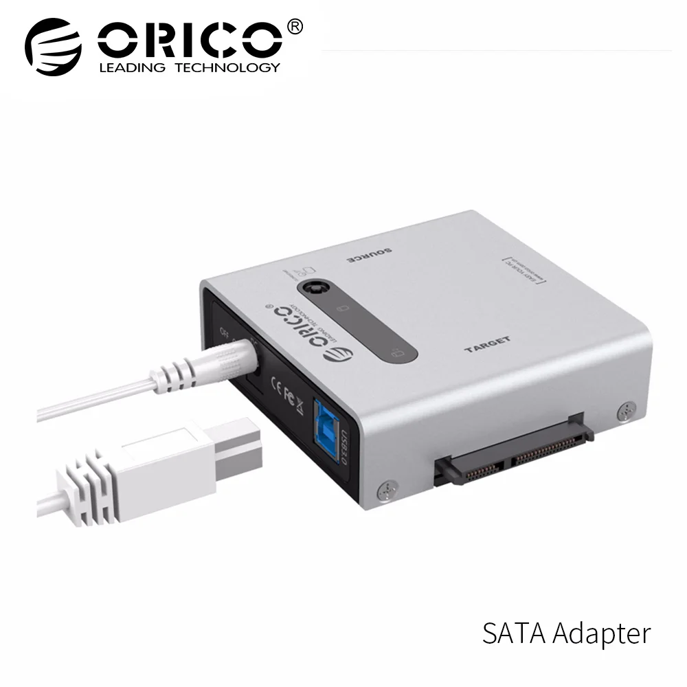 

ORICO Aluminum 2 Bay 2.5&3.5Inch SATA Hard Drive Duplicator Adapter With Power Adapter USB3.0 To SATA Adapter Hard Drive Adapter
