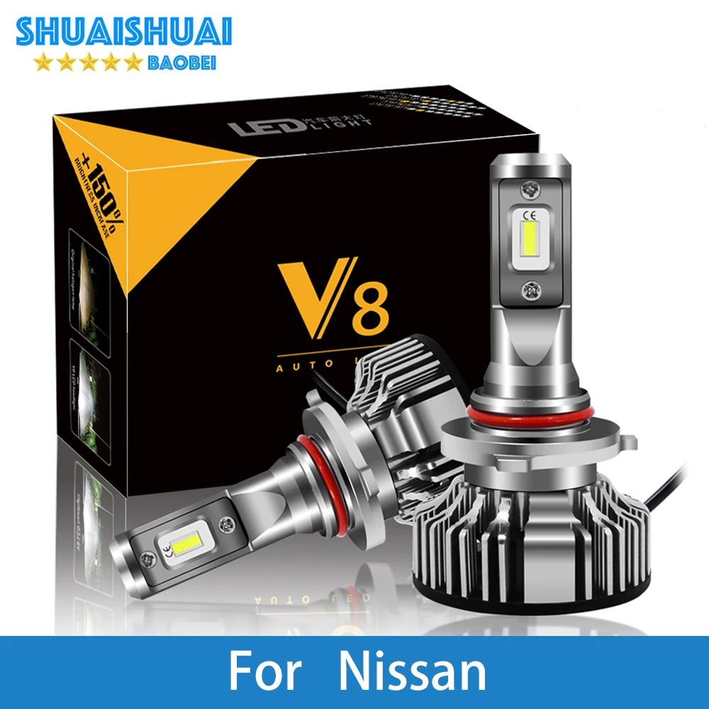 Автомобильные фары для Nissan, Qashqai, Juke Tiida X-Trail Примечание ногами Almera H7 светодиодный H4 светодиодный H1 H7 H3 9005 6500 K 8000LM светодиоды с чипом CSP лампы